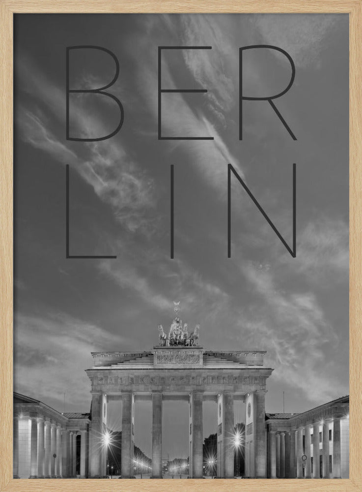 BERLIN Brandenburg Gate | Text & Skyline Poster